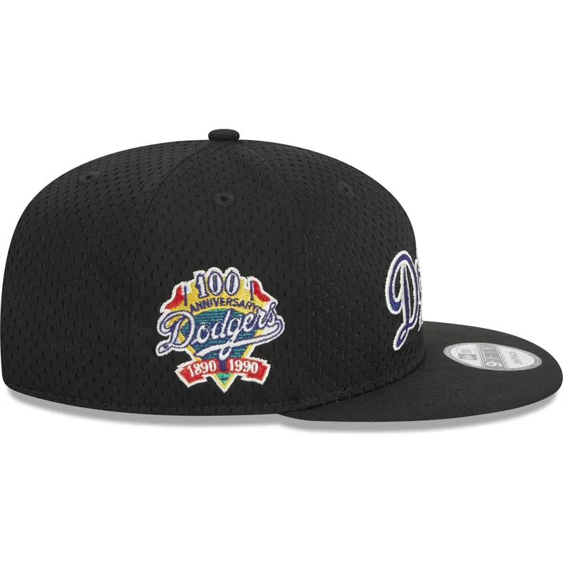 schwarze-flache-snapback-kappe-9fifty-post-up-pin-der-los-angeles-dodgers-mlb-von-new-era