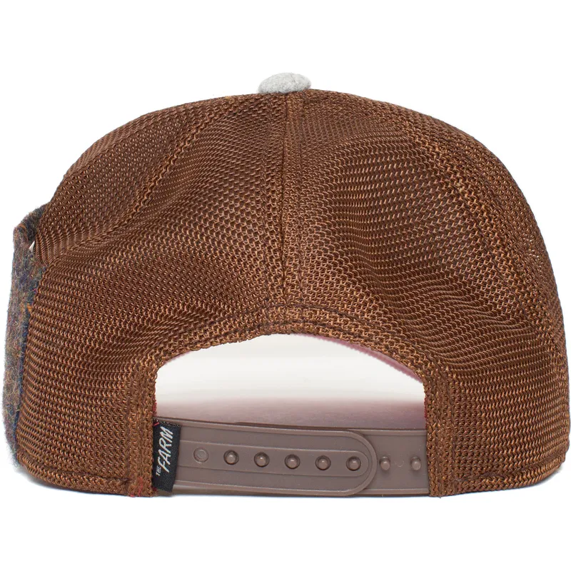 trucker-cap-grau-braun-und-grun-eule-cum-laude-ass-play-the-farm-von-goorin-bros
