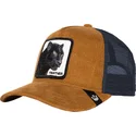 trucker-cap-braun-und-marineblau-panther-panther-panthuroy-corduroy-the-farm-von-goorin-bros