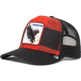 Gorra trucker roja y negra águila Freedom Ski Free The...