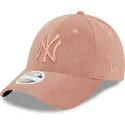 siltovka-zaoblena-ruzova-nastavitelny-9forty-velour-new-york-yankees-mlb-new-era