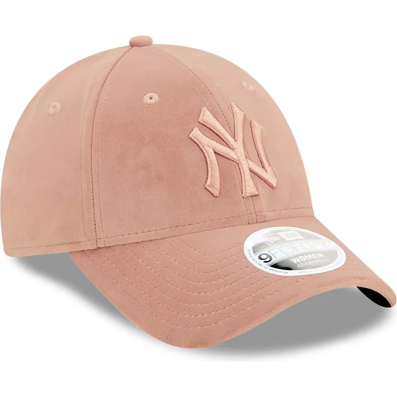 siltovka-zaoblena-ruzova-nastavitelny-9forty-velour-new-york-yankees-mlb-new-era