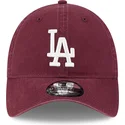 verstellbare-9twenty-league-essential-kappe-in-weinrot-der-los-angeles-dodgers-mlb-von-new-era