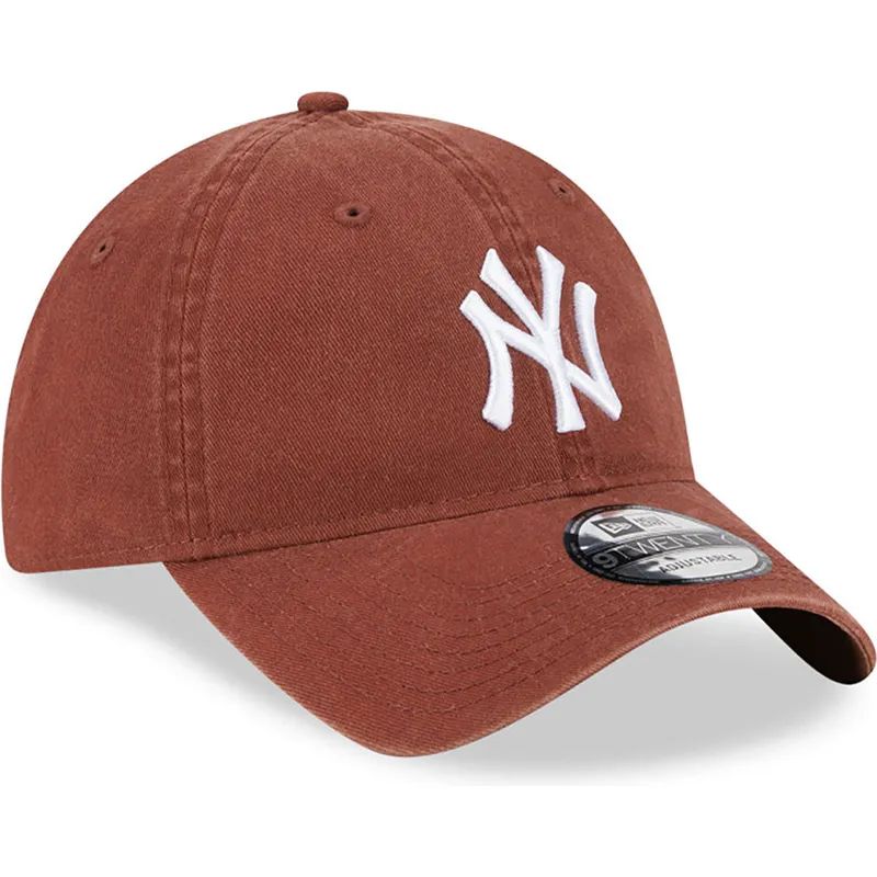 cap-zaoblena-brown-adjustable-strap-9twenty-league-essential-new-york-yankees-mlb-new-era