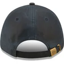 marineblaue-verstellbare-kappe-mit-gebogenem-schirm-und-marineblauem-logo-9forty-millerain-new-york-yankees-mlb-von-new-era
