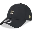 new-era-9forty-new-york-yankees-mlb-verstellbare-schwarze-kappe-mit-gebogenem-schirm