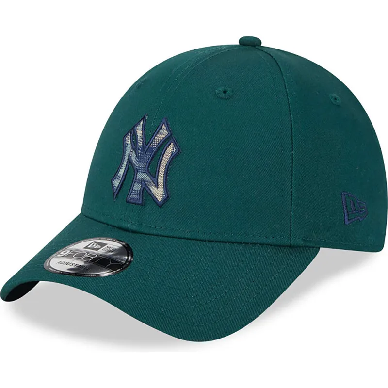 siltovka-zaoblena-zelena-nastavitelny-9forty-check-infill-new-york-yankees-mlb-new-era