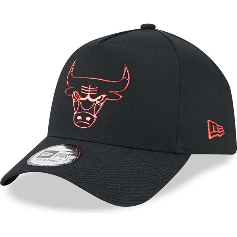 schwarze-gebogene-snapback-kappe-a-frame-foil-pack-der-chicago-bulls-nba-von-new-era