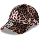 siltovka-zaoblena-leopardi-nastavitelny-rosa-9forty-velour-new-york-yankees-mlb-new-era