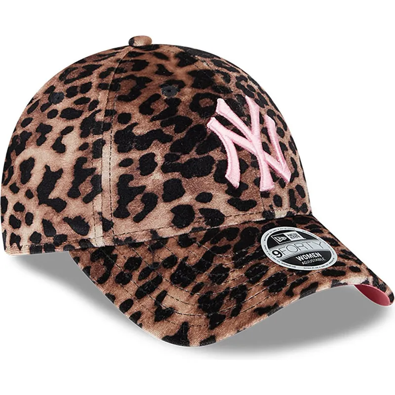 siltovka-zaoblena-leopardi-nastavitelny-rosa-9forty-velour-new-york-yankees-mlb-new-era