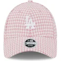 siltovka-zaoblena-ruzova-nastavitelny-9forty-houndstooth-los-angeles-dodgers-mlb-new-era