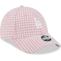 siltovka-zaoblena-ruzova-nastavitelny-9forty-houndstooth-los-angeles-dodgers-mlb-new-era
