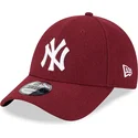 siltovka-zaoblena-cervena-nastavitelny-9forty-essential-melton-wool-new-york-yankees-mlb-new-era