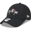 verstellbare-schwarze-9forty-kinder-cap-mit-gebogenem-schirm-von-petalo-burbuja-und-cactus-die-powerpuff-girls-von-new-era