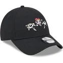 verstellbare-schwarze-9forty-kinder-cap-mit-gebogenem-schirm-von-petalo-burbuja-und-cactus-die-powerpuff-girls-von-new-era