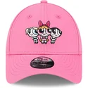 new-era-curved-brim-youth-blossom-bubbles-and-buttercup-9forty-the-powerpuff-girls-pink-adjustable-cap