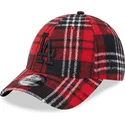 siltovka-zaoblena-cervena-nastavitelny-9forty-check-los-angeles-dodgers-mlb-new-era