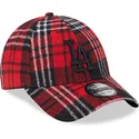 siltovka-zaoblena-cervena-nastavitelny-9forty-check-los-angeles-dodgers-mlb-new-era