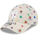 beige-verstellbare-9forty-kinderkappe-mit-gebogenem-schirm-festive-new-york-yankees-mlb-von-new-era