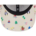 beige-gebogene-verstellbare-kappe-fur-kinder-9forty-festive-der-new-york-yankees-mlb-von-new-era