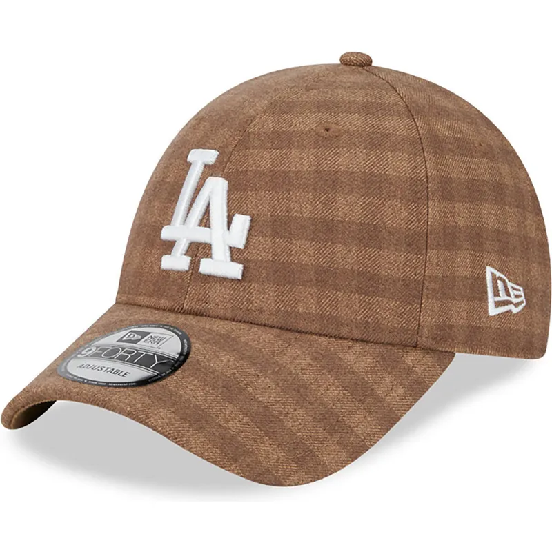 siltovka-zaoblena-hneda-nastavitelny-9forty-flannel-los-angeles-dodgers-mlb-new-era