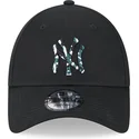 new-era-new-york-yankees-mlb-9forty-seasonal-infill-verstellbare-schwarze-kappe-mit-gebogenem-schirm
