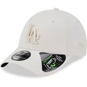 beige-verstellbare-kappe-mit-gebogenem-schirm-und-beigem-logo-9forty-repreve-outline-der-los-angeles-dodgers-mlb-von-new-era