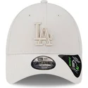 beige-verstellbare-kappe-mit-gebogenem-schirm-und-beigem-logo-9forty-repreve-outline-der-los-angeles-dodgers-mlb-von-new-era