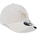 beige-verstellbare-kappe-mit-gebogenem-schirm-und-beigem-logo-9forty-repreve-outline-der-los-angeles-dodgers-mlb-von-new-era