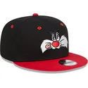 schwarze-und-rote-snapback-kappe-9fifty-von-silvestre-looney-tunes-von-new-era