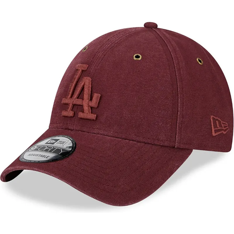 siltovka-zaoblena-cervena-nastavitelny-9forty-washed-canvas-los-angeles-dodgers-mlb-new-era