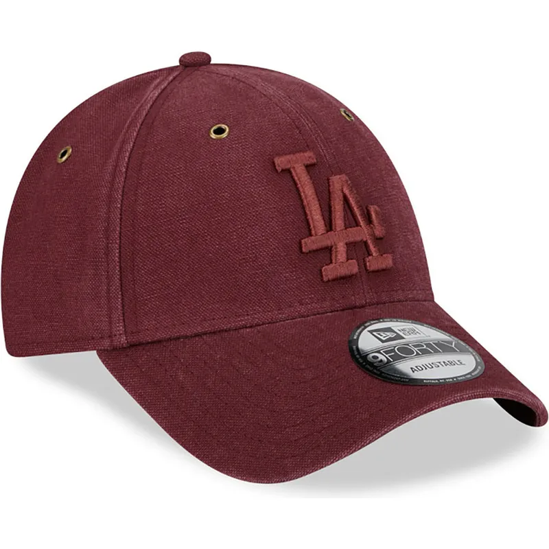 siltovka-zaoblena-cervena-nastavitelny-9forty-washed-canvas-los-angeles-dodgers-mlb-new-era