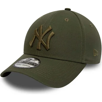grune-gebogene-verstellbare-kappe-mit-grunem-logo-39thirty-league-essential-von-new-york-yankees-mlb-von-new-era