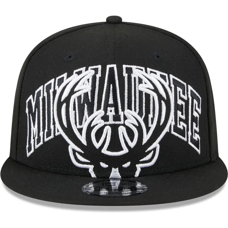 schwarze-flache-snapback-kappe-9fifty-tip-off-2023-der-milwaukee-bucks-nba-von-new-era