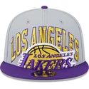 grau-violette-snapback-kappe-9fifty-tip-off-2023-der-los-angeles-lakers-nba-von-new-era