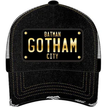 Schwarze Trucker-Cap mit Gotham City Batman DC6 BATP1 DC Comics Plakette von Capslab
