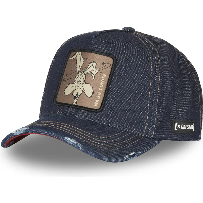 siltovka-zaoblena-tmavomodra-snapback-denim-loo8-coy1-kojot-looney-tunes-capslab