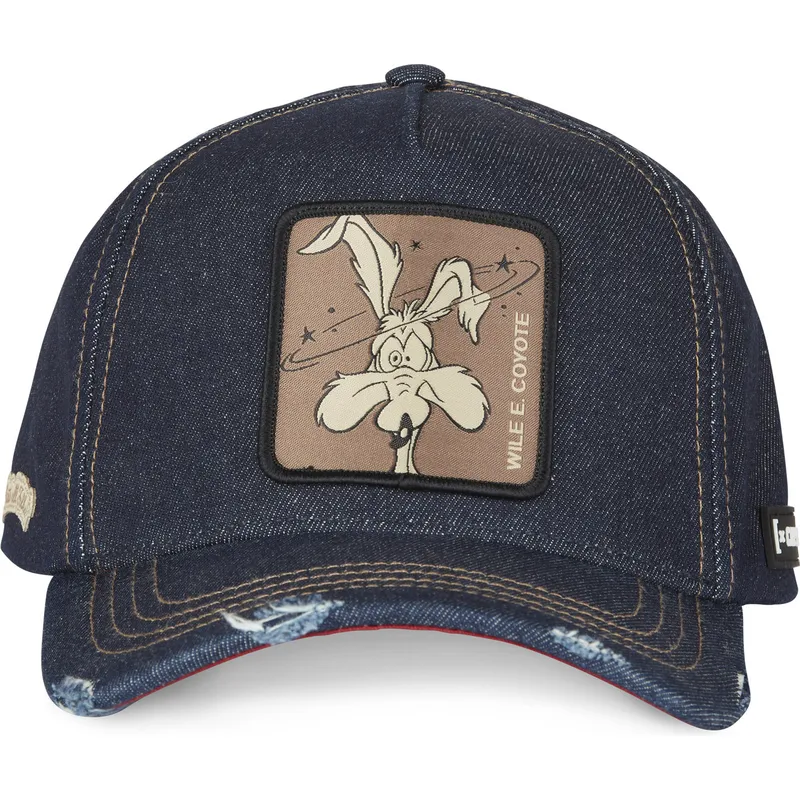 siltovka-zaoblena-tmavomodra-snapback-denim-loo8-coy1-kojot-looney-tunes-capslab