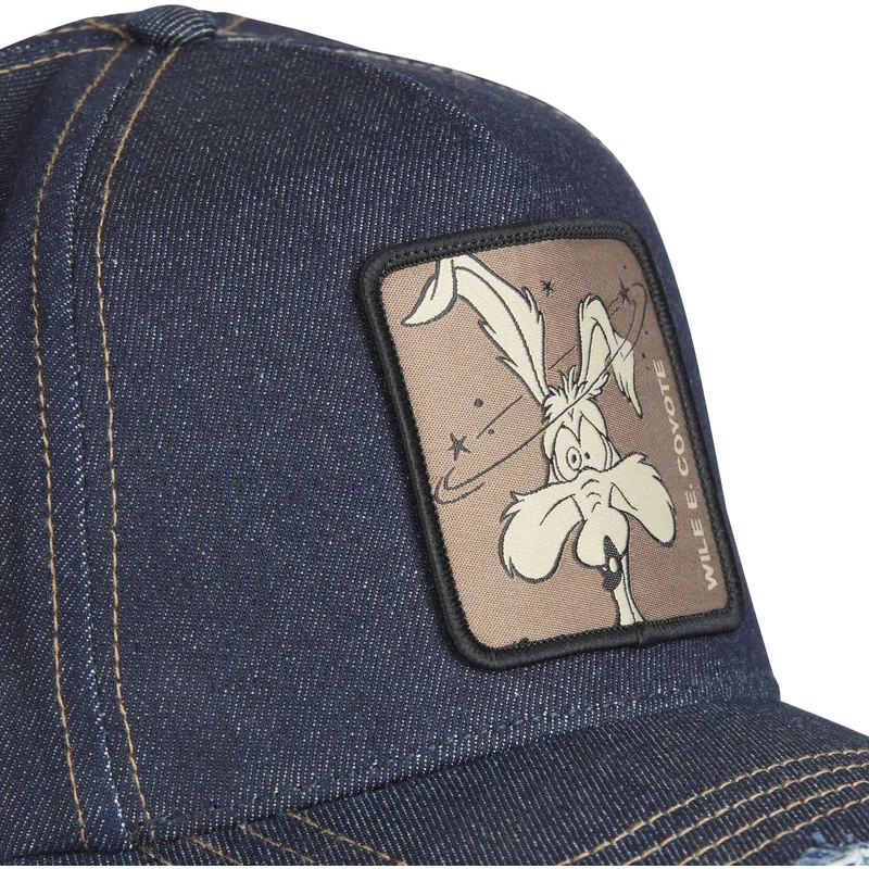 siltovka-zaoblena-tmavomodra-snapback-denim-loo8-coy1-kojot-looney-tunes-capslab