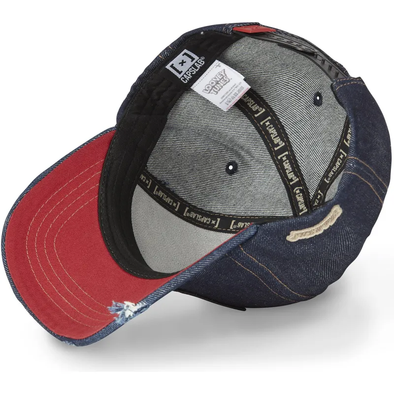 siltovka-zaoblena-tmavomodra-snapback-denim-loo8-coy1-kojot-looney-tunes-capslab