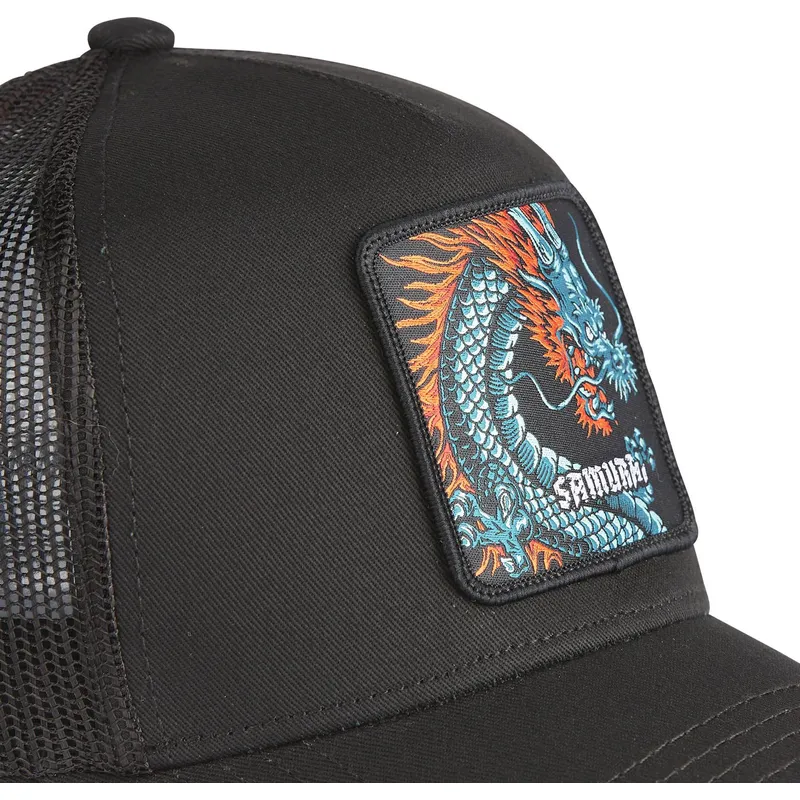 schwarze-trucker-cap-samurai-drache-dra1-beasts-von-capslab