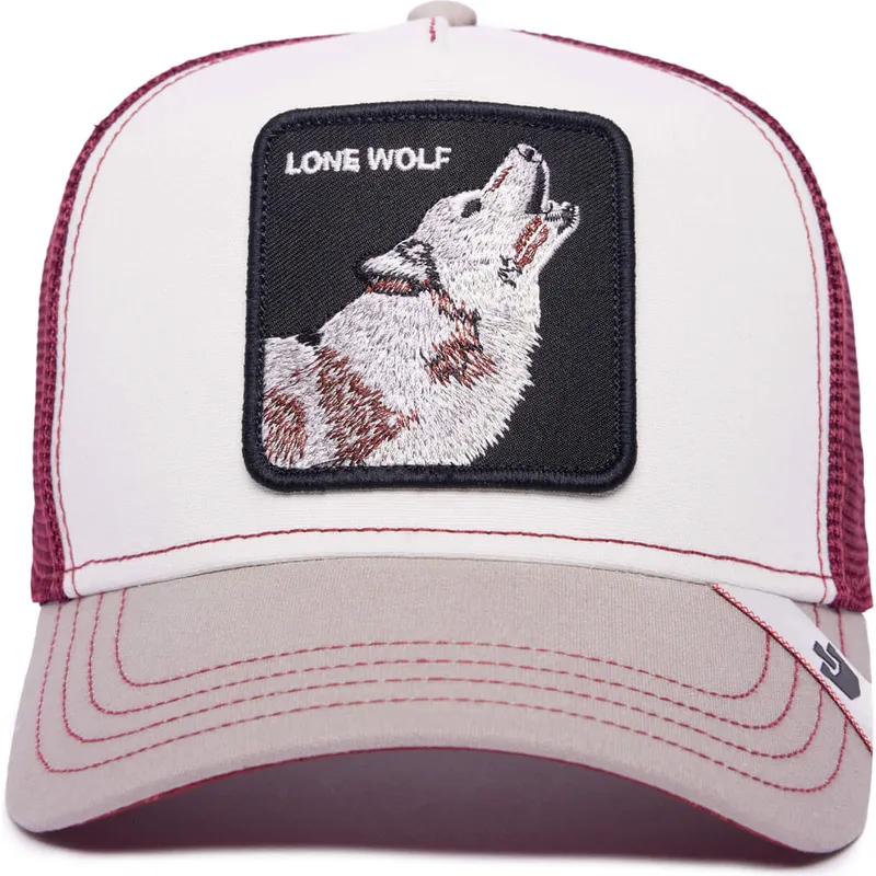 trucker-cap-weiss-und-weinrot-wolf-lone-wolf-mv-howler-the-farm-mvp-von-goorin-bros