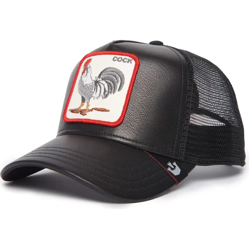 trucker-cap-schwarz-hahn-cock-will-prevail-the-farm-leather-von-goorin-bros
