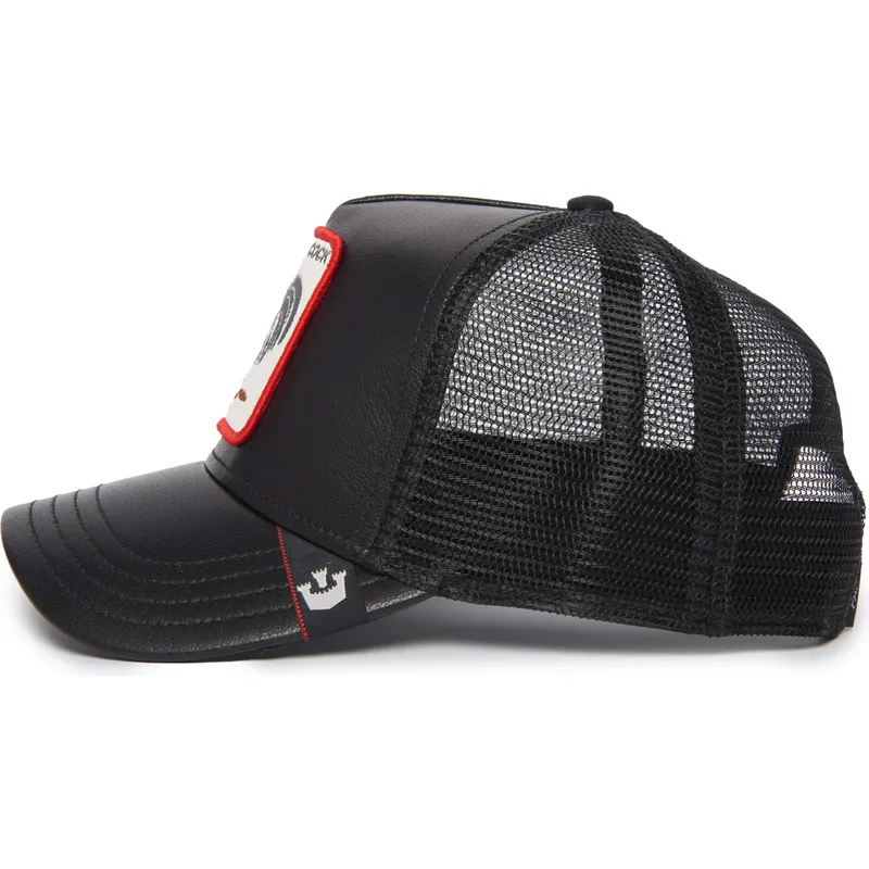 trucker-cap-schwarz-hahn-cock-will-prevail-the-farm-leather-von-goorin-bros