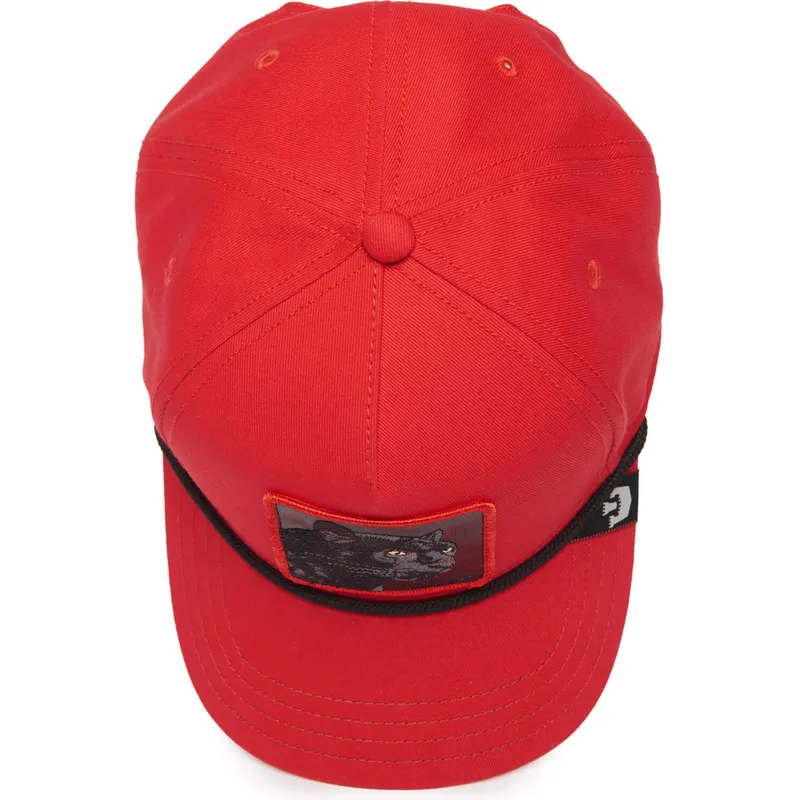 siltovka-zaoblena-cervena-snapback-panther-100-the-farm-all-over-canvas-the-farm-goorin-bros