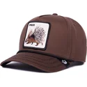braune-gebogene-snapback-kappe-stachelschwein-prick-porcupine-100-the-farm-all-over-canvas-von-goorin-bros