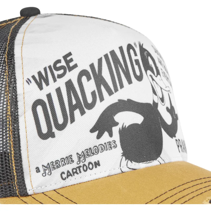 trucker-cap-weiss-schwarz-und-gelb-duffy-duck-loo8-duc1-looney-tunes-von-capslab