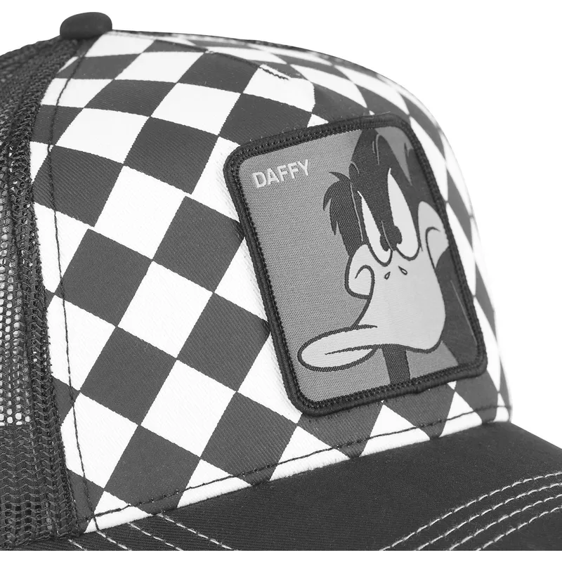 schwarz-weisse-trucker-kappe-daffy-duck-loo8-daf1-looney-tunes-von-capslab