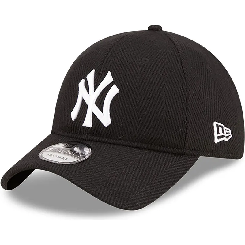 siltovka-zaoblena-cierna-nastavitelny-9twenty-herringbone-new-york-yankees-mlb-new-era