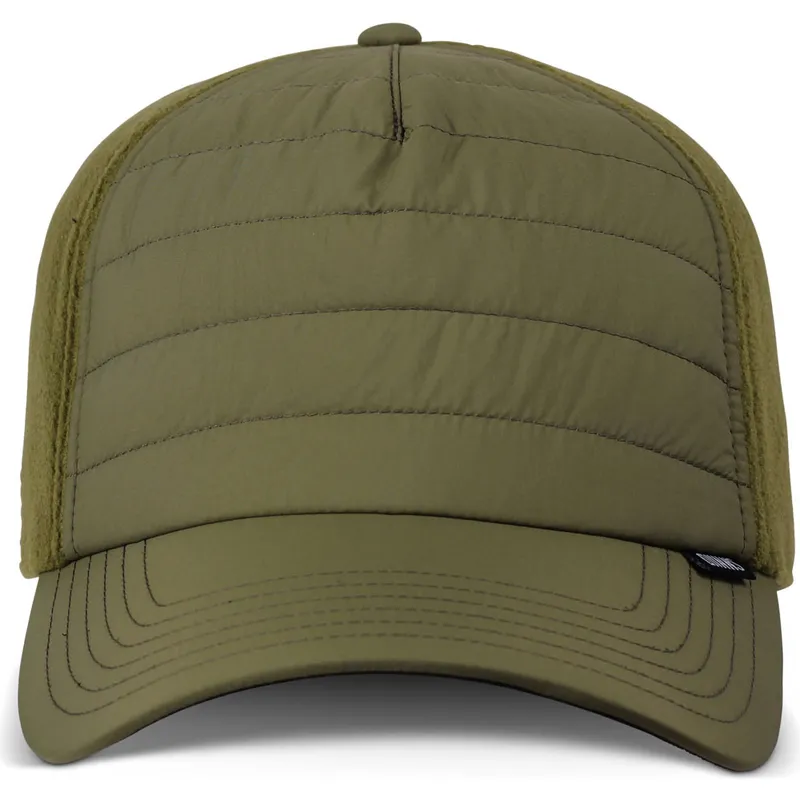 grune-snapback-kappe-mit-gebogenem-schirm-hft-puffy-nylon-von-djinns